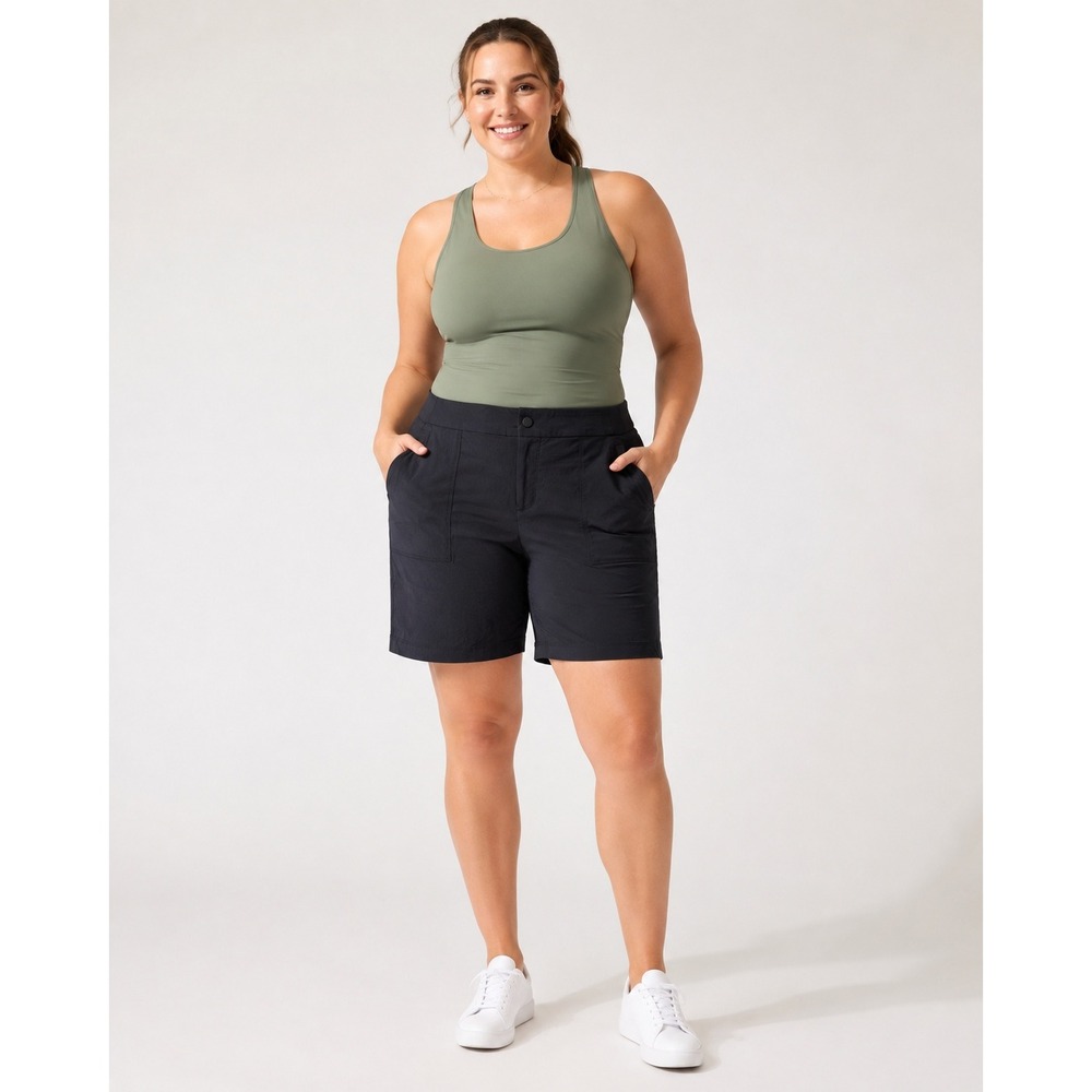 Athleta Women's Size 12 Trekkie Bermuda 2.0 Black Hiking Shorts NWT
